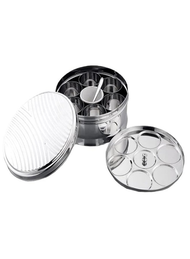 JVL Stainless Steel Kitchen Storage Spice tin Set Designer Lid with Seven Bowls - (275 ml Each, Large) DST-3 - Image 2